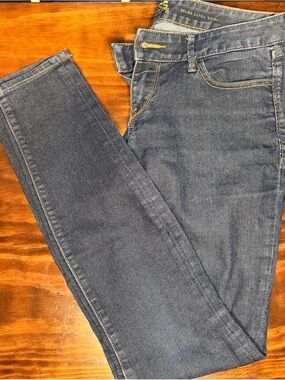 Express Zelda Ultra Skinny Jeans in Dark Blue with Contrast Stitching
